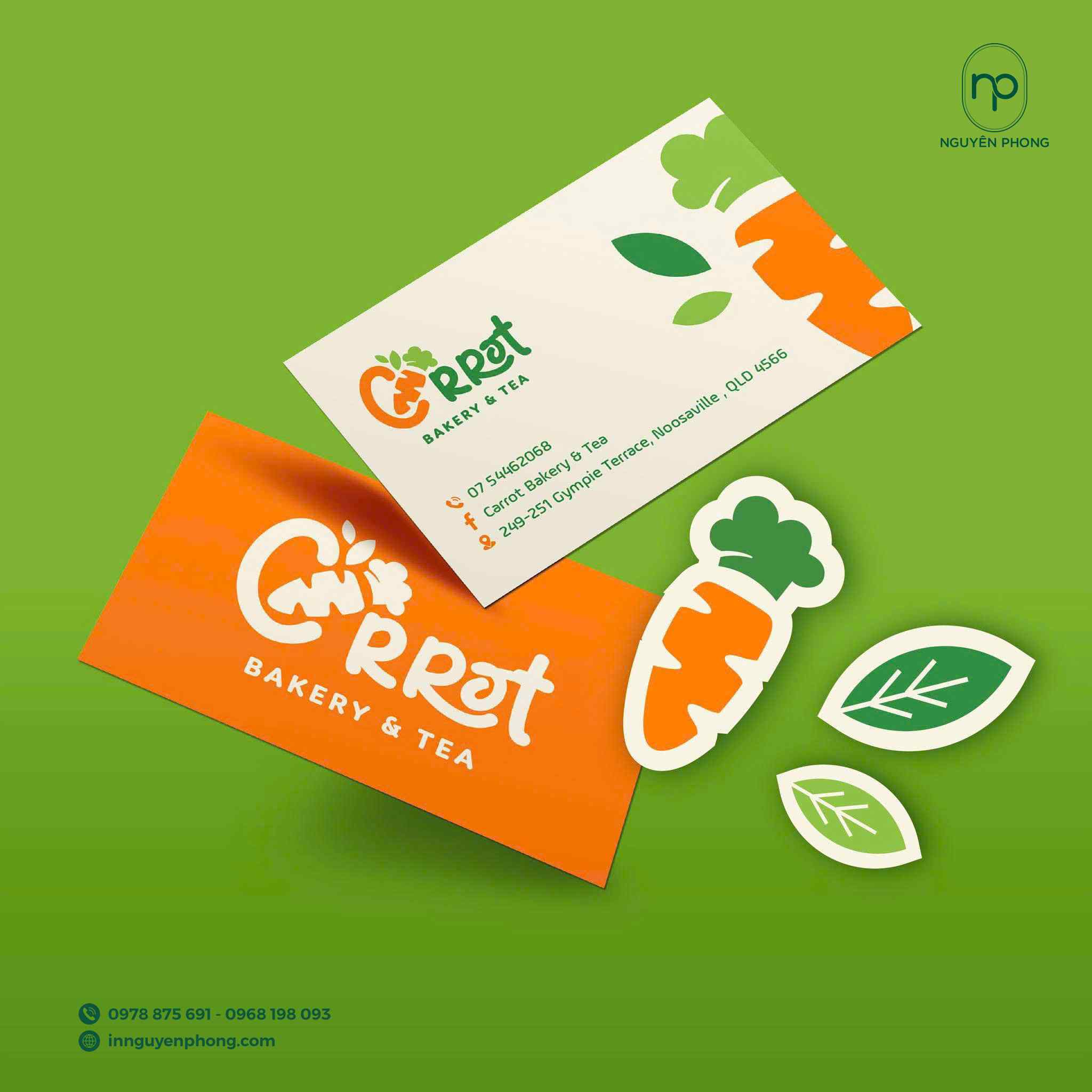 Chất liệu in card visit đẹp dành cho các quán trà và bánh 